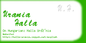 urania halla business card